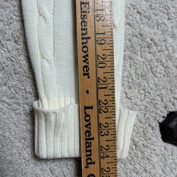 Sears cable knit cardigan cream Grandpa Sweater - Picture 9 of 13